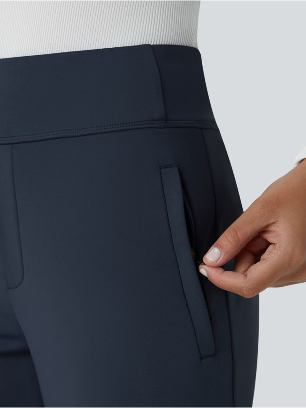 Halara Flex™ DayStretch Mid Rise Side Zipper Pocket Work Flare Pants | Medium - Picture 4 of 8